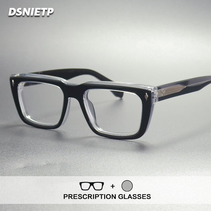 Luxury Acetate Reading Glasses Men Square Photochromic Anti Blue Light Prescription Glasses Frames Myopia Hyperopia Eyewear
