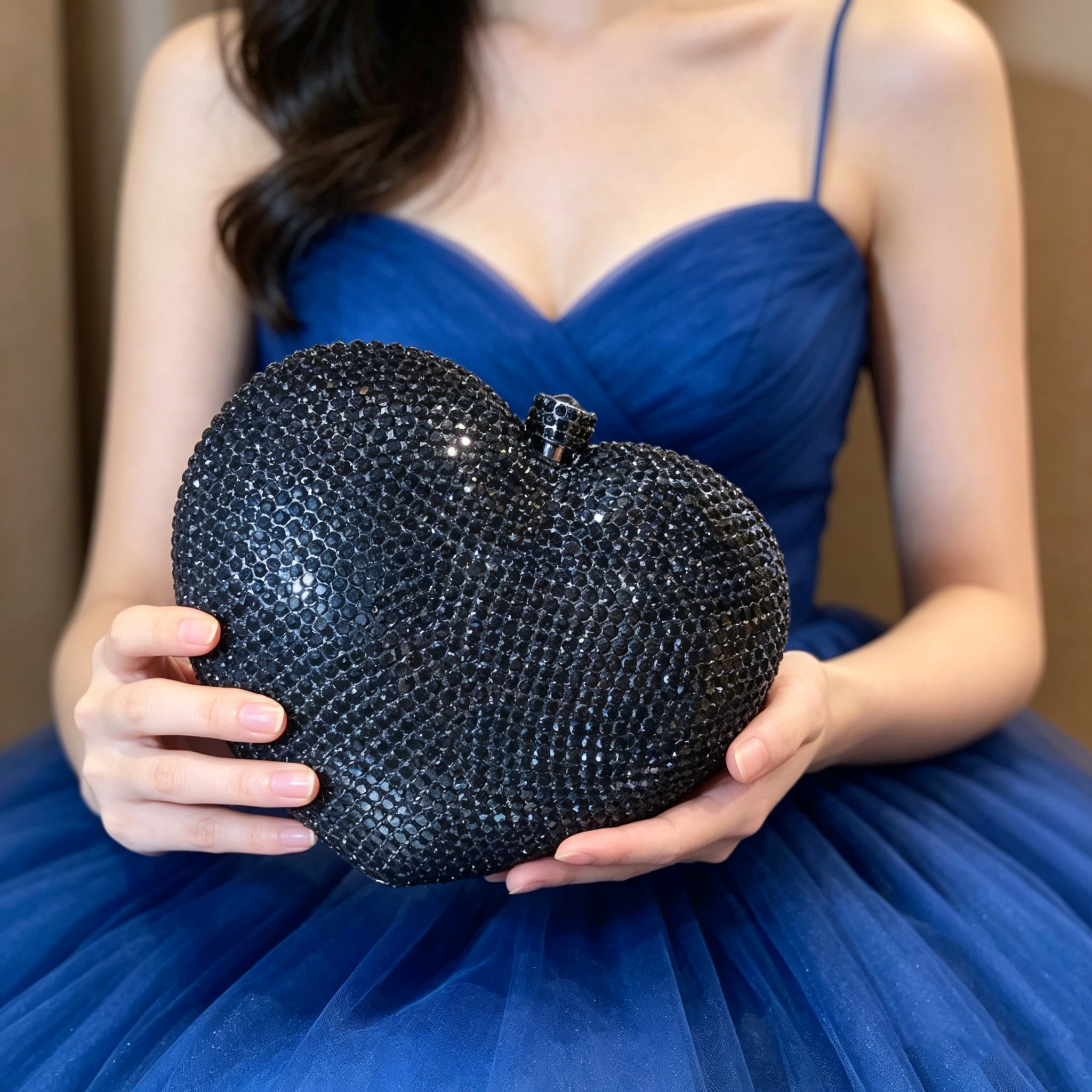 Bolsos de Noche con Diamantes en Oro/Negro/Rosa, Carteras de Cristal para Mujer, Bolsos de Mano con Pedrería para Bodas, Fiestas y Graduaciones, Minaudier