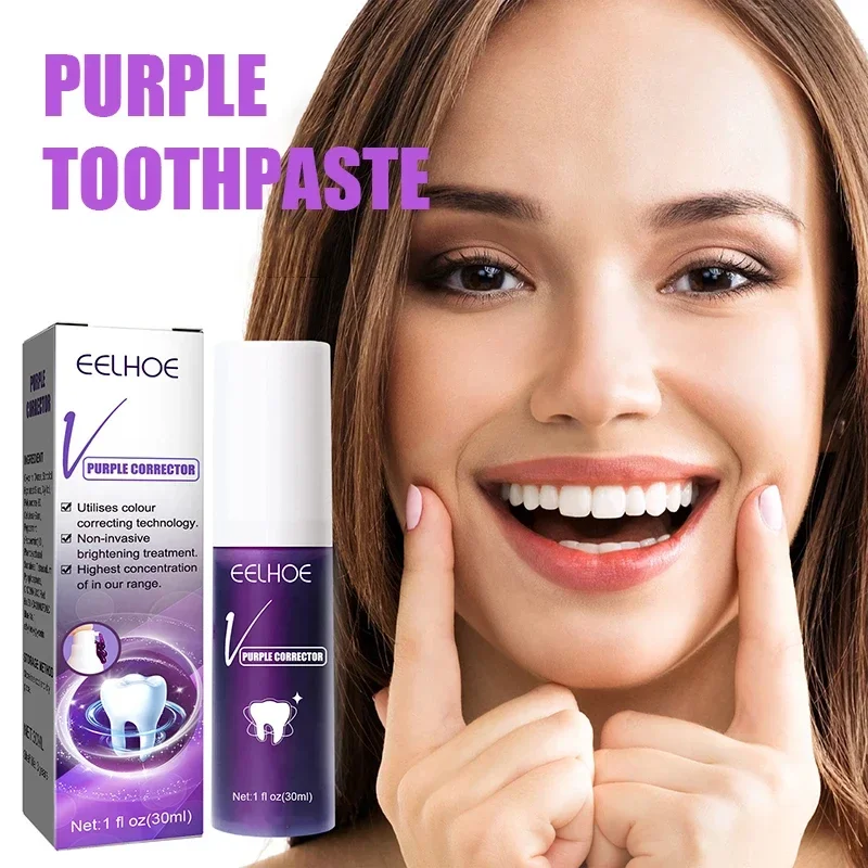 Paars Whitening Tandpasta Verwijdering Tandvlekken Repareren Zorgzame Tanden Orthodontische Tandpasta Frisse Adem Tandverzorging Nieuw