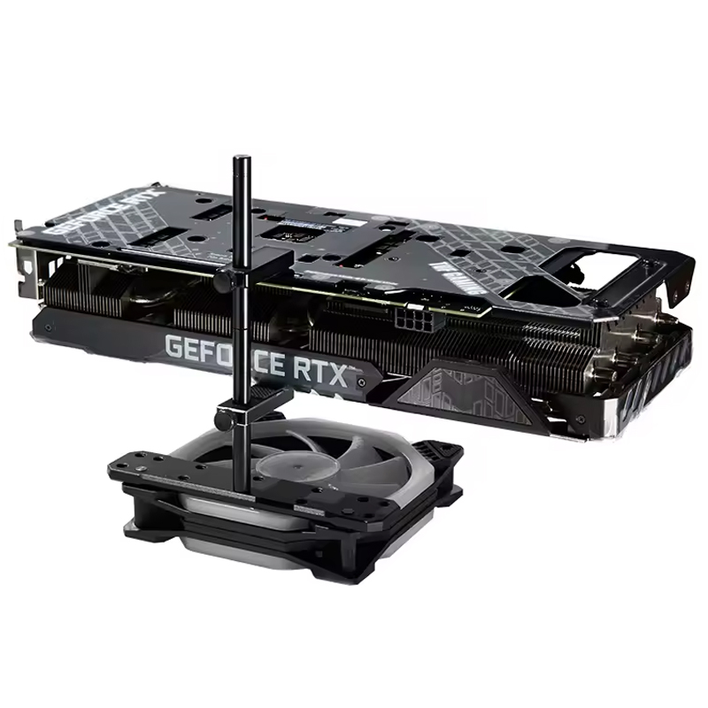 Tempat Kartu Grafis Aluminium Braket Kartu Video Casing PC Aksesori DIY Braket Penyangga GPU untuk Kipas 12/14Cm