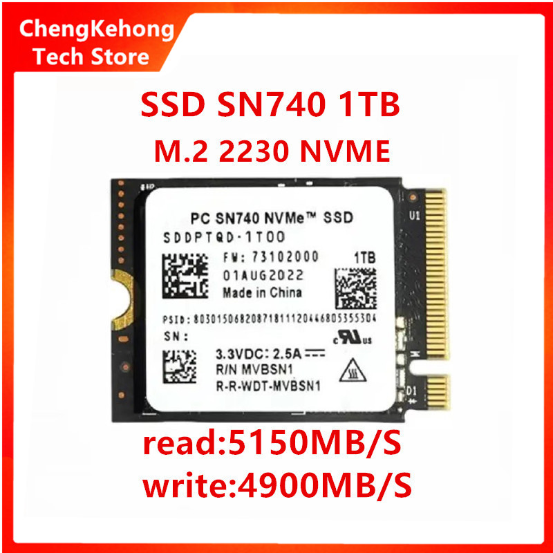 Para wd ssd sn740 2tb 1tb 512g 256g m.2 2230 2242 gen4 pcie 4.0 x4 nvme unidade de estado sólido suporte câmera portátil