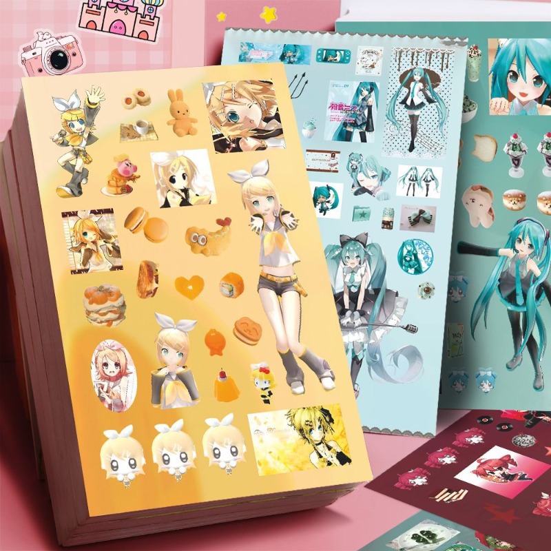 Hatsune Miku-Project DIVA- наклейка Hatsune Miku Kagamine Rin/Len аниме периферийный журнал материал наклейка 8 листов новые подарки