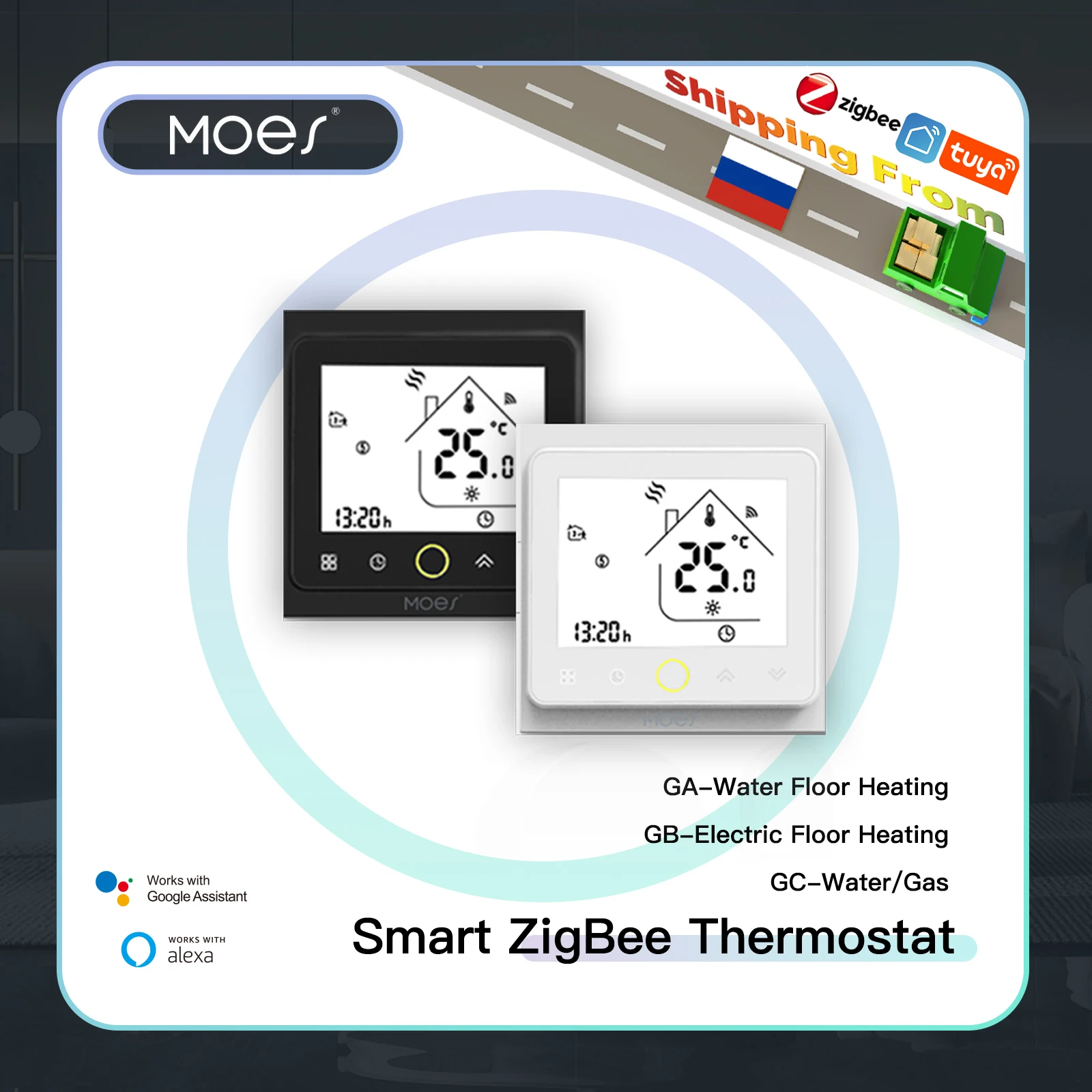 ZigBee-termostato inteligente, controlador de temperatura, Hub necesario para agua/calefacción eléctrica por suelo, caldera de agua/Gas con Alexa y Google Home