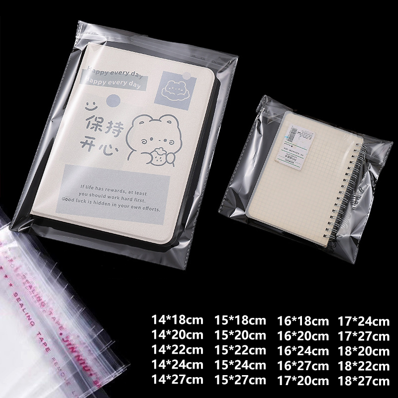 Sachets Cellophane Auto-Adhésifs en Plastique Transparent, pour Bonbons, Cookies, Cadeaux, Tee-Shirt, Vêtements, Rangement Étanche, Poudres, 100 Pièces
