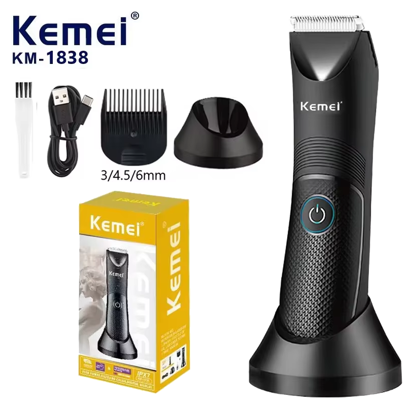 เครื่องโกนขน Kemei รุ่น KM-1838 สำหรับบริเวณขาหนีบ ใบมีดเซรามิก กันน้ำ ใช้ได้ทั้งแบบเปียกและแห้ง