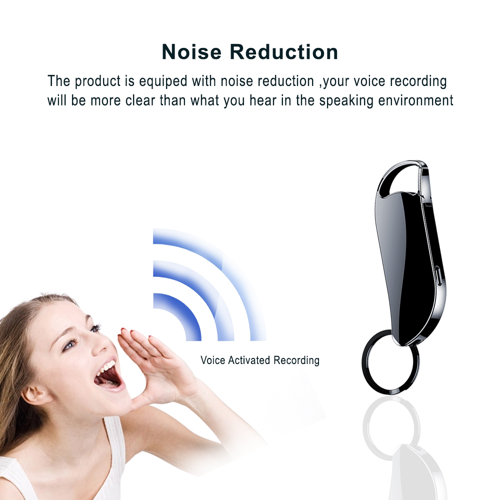 Vandlion-grabador de voz de Audio inteligente, 32GB, 64GB, 128G, HD, reducción de ruido, dictáfono, grabación de Audio recargable para reuniones y estudio