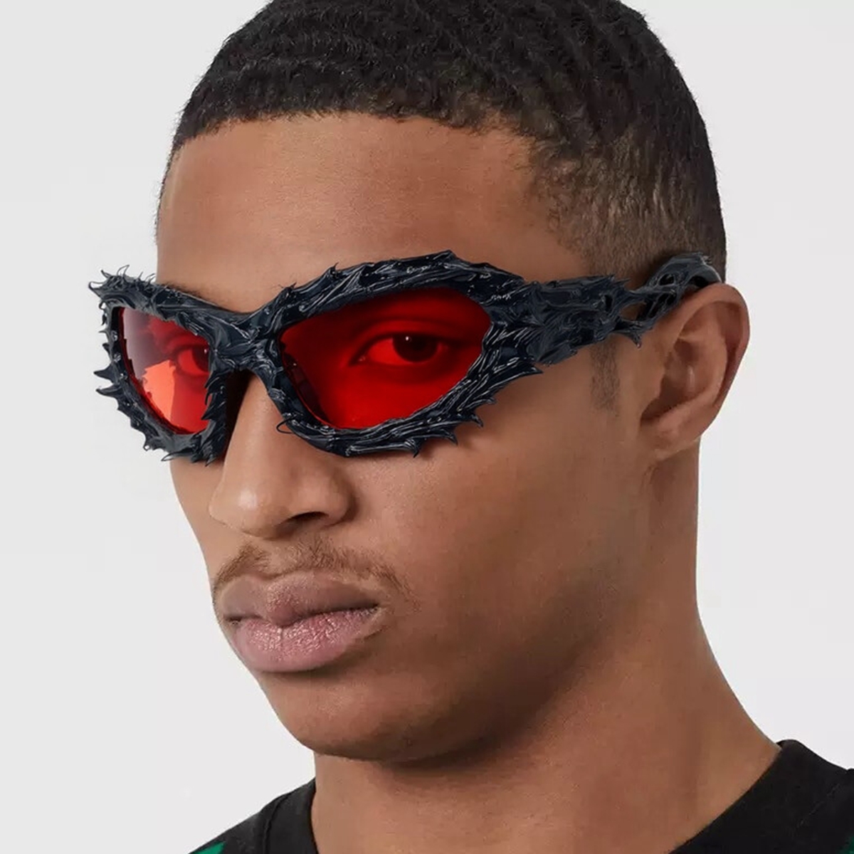 Nuovi occhiali da sole firmati con montatura irregolare alla moda per donne e uomini Occhiali da sole punk ispirati a Spike Venom per tonalità cool per feste hip-top
