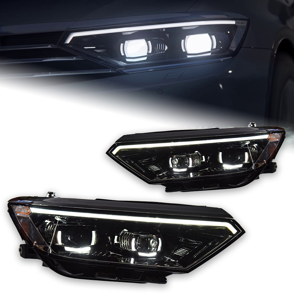 Faros Delanteros LED AKD para VW Passat B8 2015-2019, Magotan, Lente de Proyector LED, Ojos de Ángel, Luces de Circulación Diurna, Accesorios Automotrices