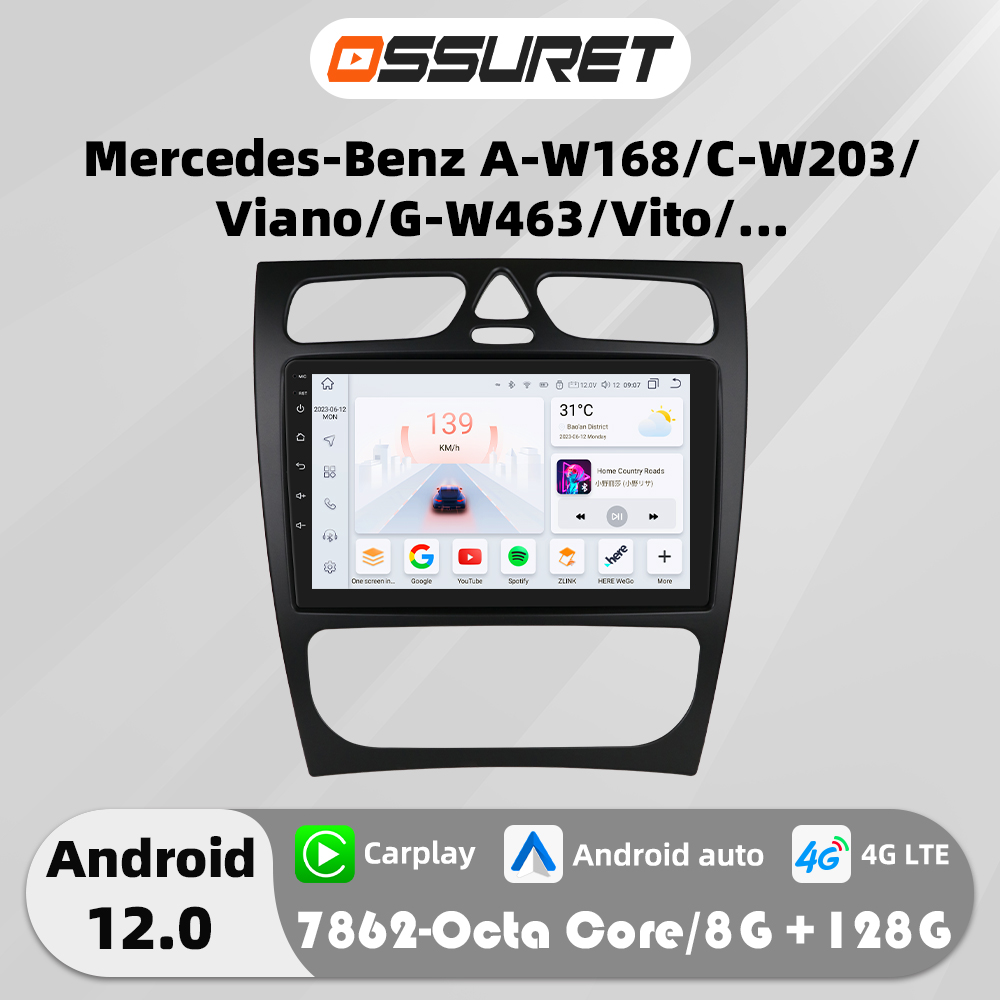 4G 8-ядерный Android-авторадио для Mercedes Benz CLK-C209/W209 A-W168 C-W203 G-W463 Viano Vito мультимедийный плеер GPS Стерео Carplay