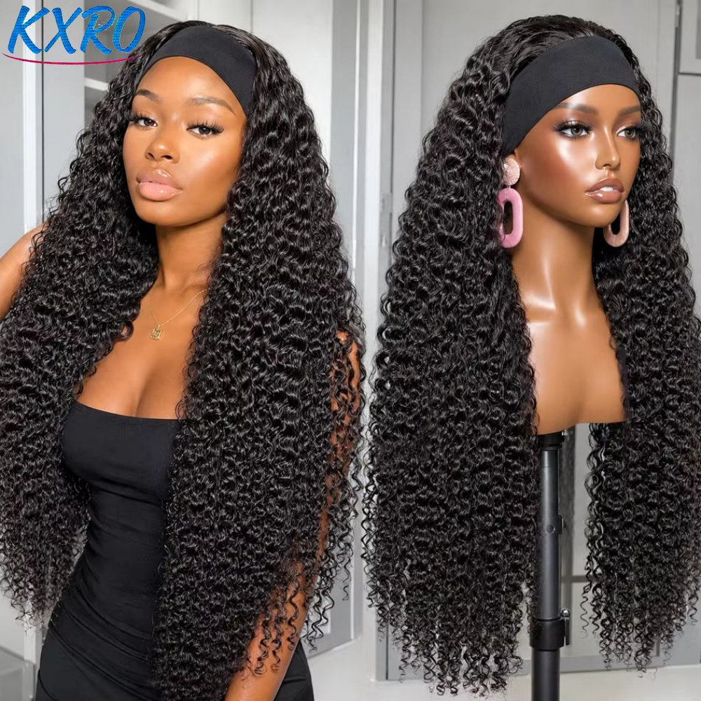 Perruque Cheveux Humains Bouclés Ondulés Profonds, Demi-Perruque Faite à la Machine, Perruques Bandeau Bouclées, Demi-Perruques Cheveux Humains pour Femme, Densité 200 250, Prête à Porter, En Promotion, Pré-Pluckée, Pour Fête, Travail, Quotidien