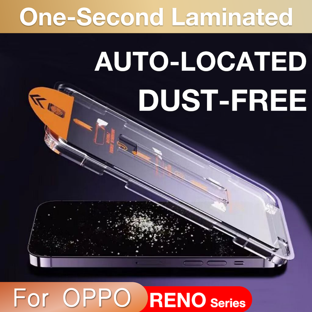Pelindung layar kaca Tempered, untuk OPPO Reno 8 8Z 7 6 5 4 3 2 Z LITE K F ACE SE Pro Plus 5G Kit penghilang debu otomatis mudah dipasang