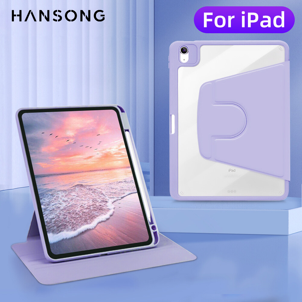 Чехол для планшета iPad Pro 11 для Pro 12,9 Air 5 4 10,9, iPad 10-го 7/8/9 поколения Mini 6 360 ° Вращающаяся прозрачная задняя крышка