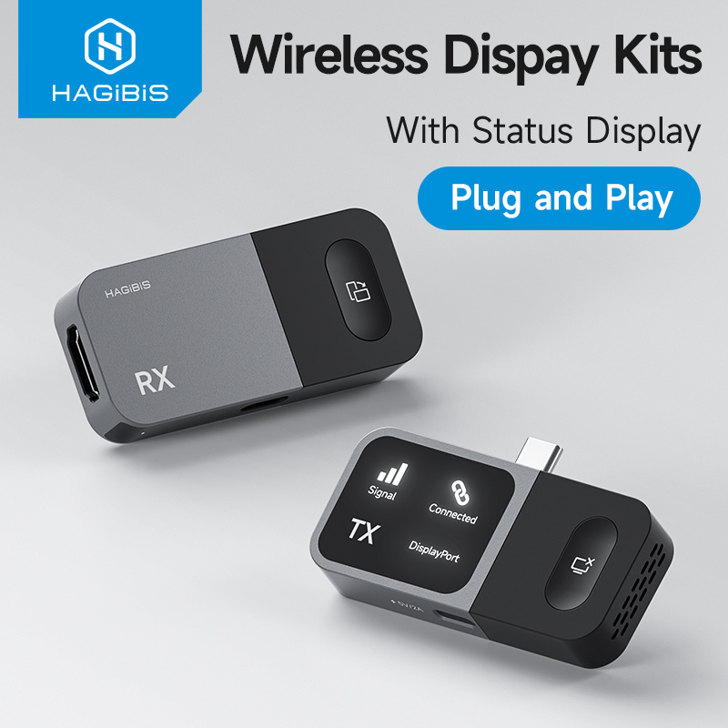 Hagibis Wireless USB C Transmitter and Receiver Kit HDMI Video Extender Mirroring Dongle for Phone Tablet Laptop Monitor Samsung