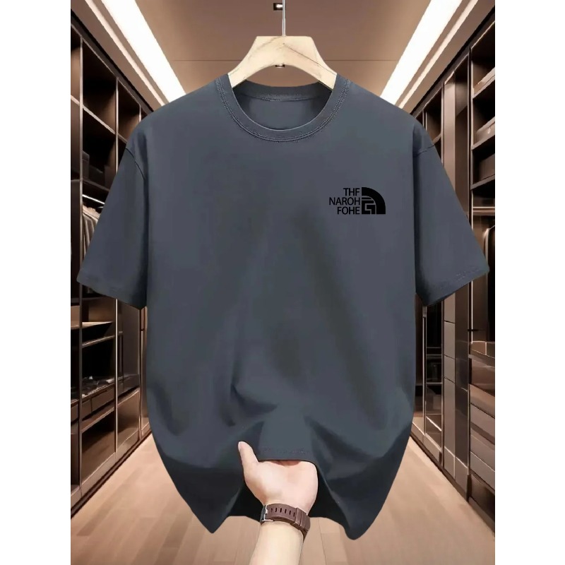 T-Shirt Estiva da Uomo 100% Cotone, Stampa Semplice, Tessuto Comodo, Morbido e Traspirante, Adatta per l'Uso Quotidiano Casual