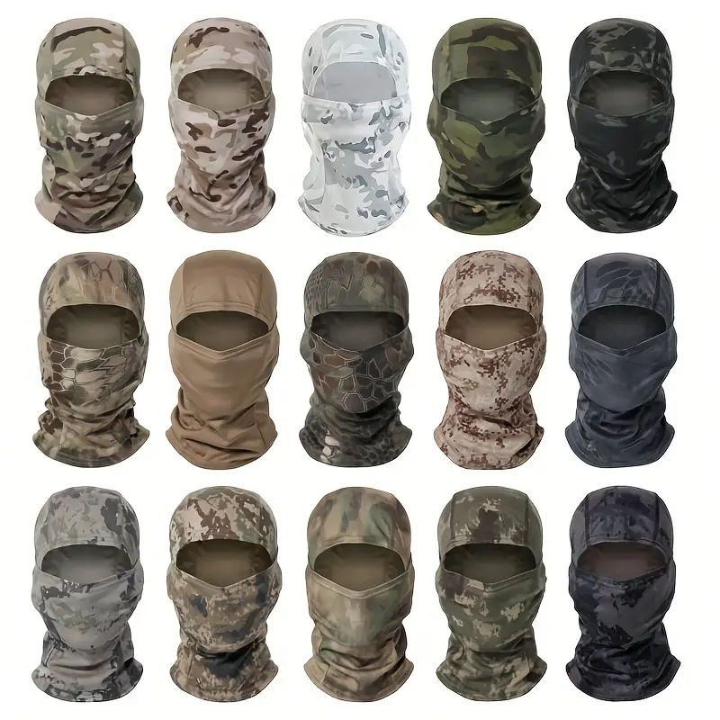 Pasamontañas de camuflaje, máscara facial completa para ciclismo, deportes al aire libre, caza, senderismo, máscara de esquí, casco de motocicleta, gorra interior