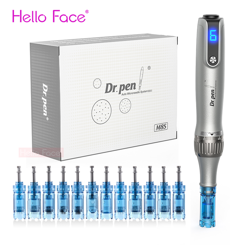 Dr. pen Ultima M8S Draadloze Professionele Derma Pen met 12-naald voor Haargroei Microneedle Therapie Anti Terugstroom Micro Pen