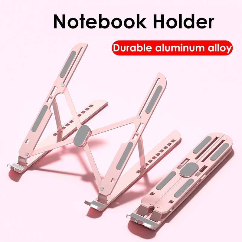 Soporte ajustable para ordenador portátil, Base plegable de aleación de aluminio para portátil, soporte de refrigeración antideslizante para portátil
