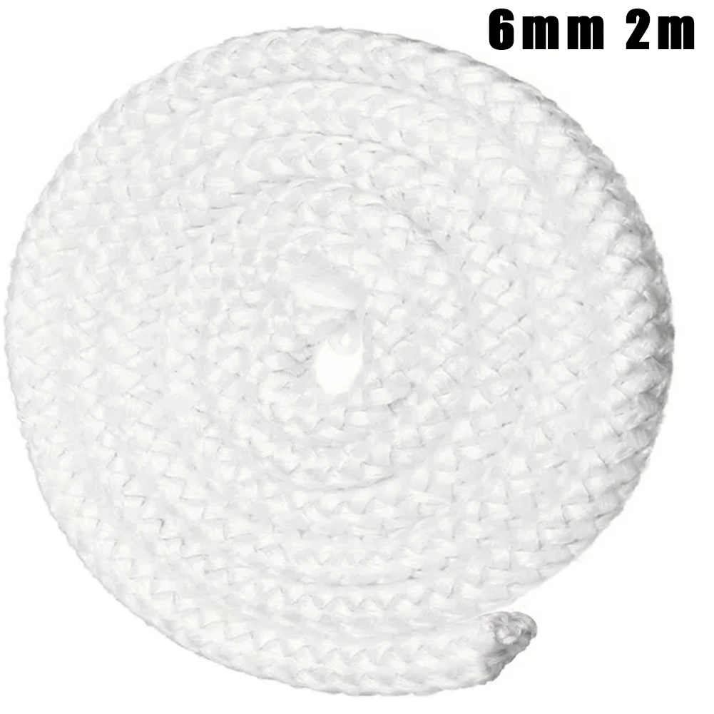 6/8/10/12mm Stove Fireplace Cord Fire Sealing Rope Fire Resistance Stove Seal Gasket 2m Fiberglass High Temperature Sealing Rope