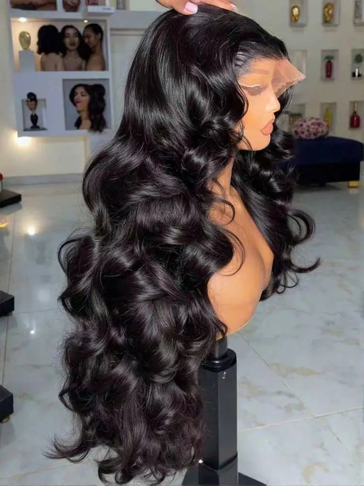 Parrucche di capelli umani vergini peruviani con onda naturale, densità 250%, 30-36 pollici, con pizzo HD 13x4 13x6, senza colla, con chiusura 5x5, per donna