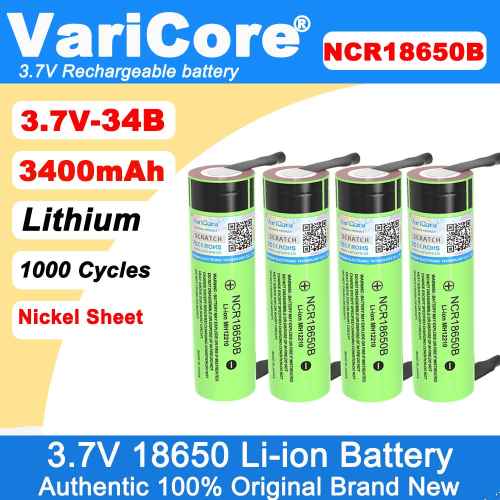 VariCore новый оригинальный 18650 NCR18650B литий-ионный аккумулятор 3,7 В 3400 мАч аккумуляторы DIY никелевый лист