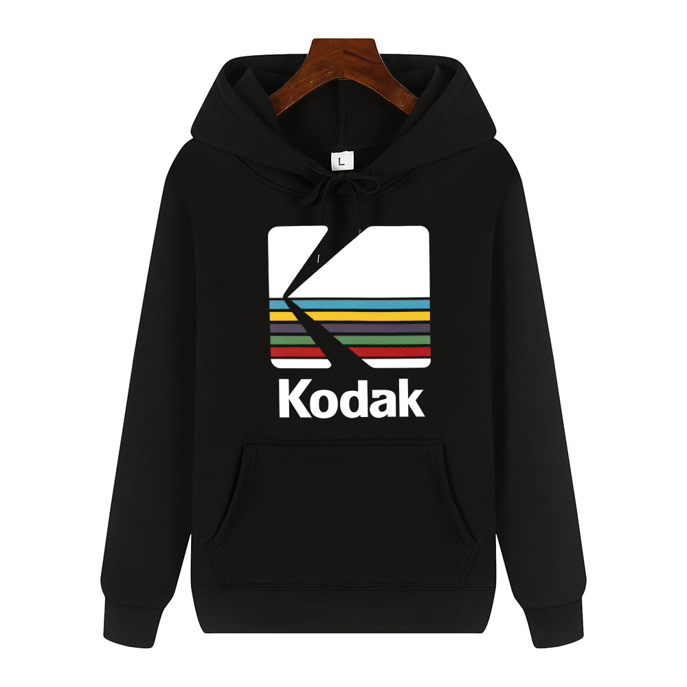 Kodak marca moda Retro Y2K estampado Otoño e Invierno hombres deportes Sudadera con capucha al aire libre Casual cómodo chaqueta de calle ropa