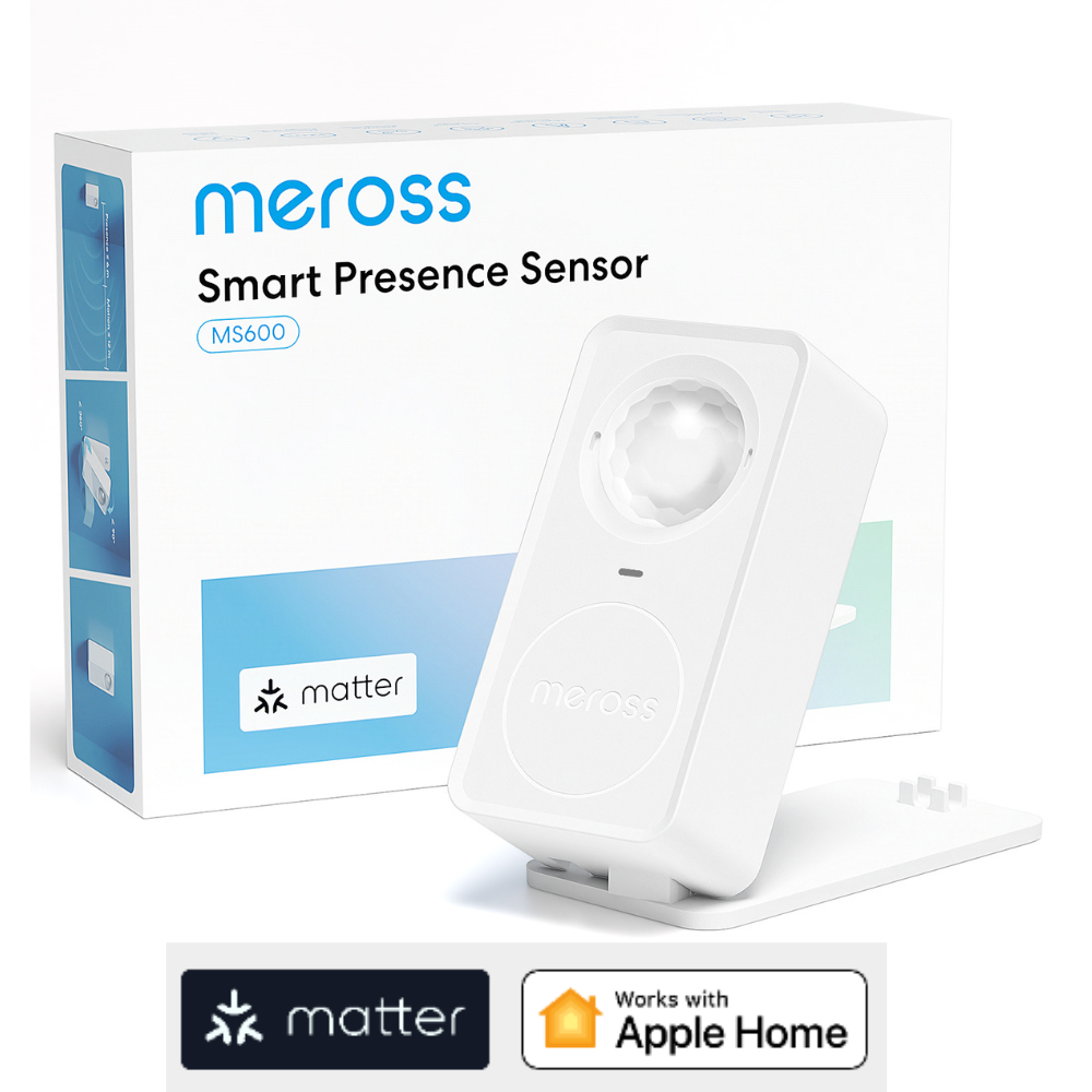 Meross UE/EE. UU. Matter WiFi Sensor de presencia humana Detector de Radar con Sensor de detección de luminancia/distancia para hogar inteligente
