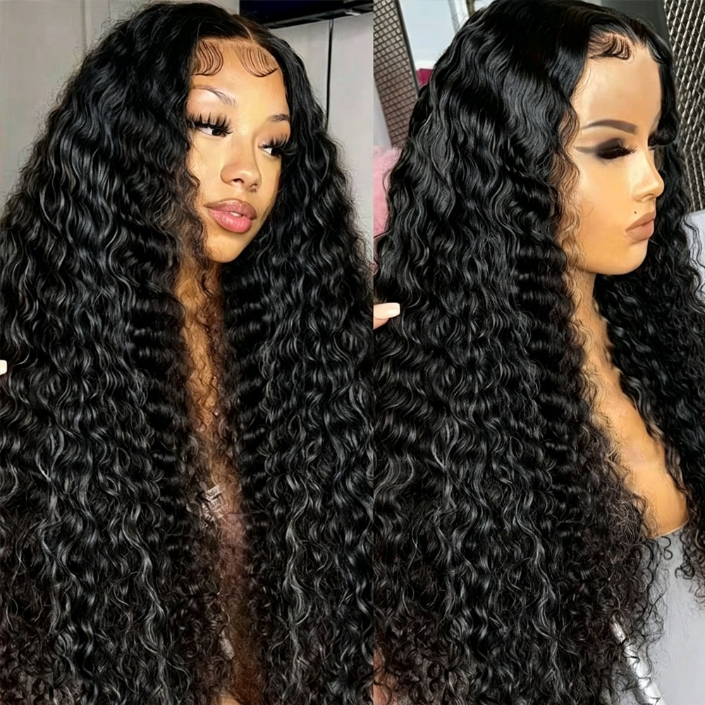30 Inch Deep Wave Lace Frontal Wigs Human Hair 250 Density Lace Front Wigs Human Hair 5x5 Glueless Wig Human Hair 13x4 13x6 HD Curly Human Hair Wigs For Women Brazilian