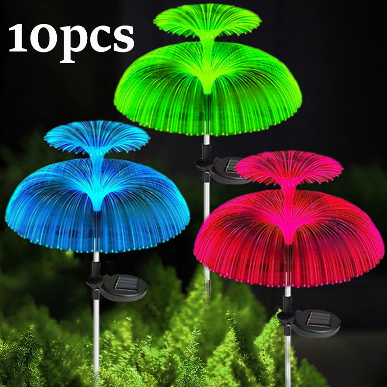 1-10 pièces 7 couleur changeante lampe extérieure solaire méduse lumières étanche voie pelouse jardin décor éclairage