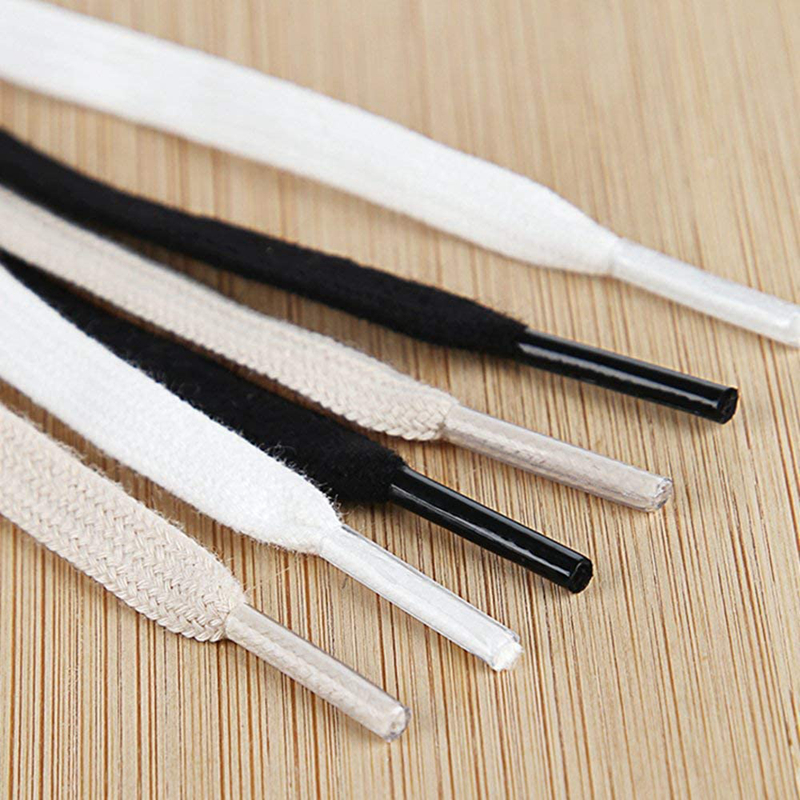 Cotton Phẳng Dây Giày Giày Vải Dây Giày Nam Nữ Dây Giày Trắng Đen Màu Be Giày Cổ Điển Phối Ren Cho Giày Dây 1 cặp Đôi