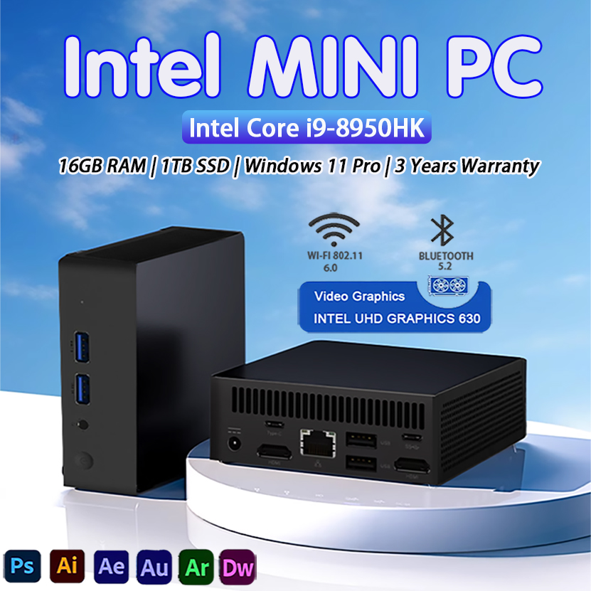 【3年保証】2026年新型ポータブルミニPCゲーマー向け Intel Core i9 8950HK搭載 Windows 11ミニコンピューター ゲーミングPC デスクトップ i9ミニPC