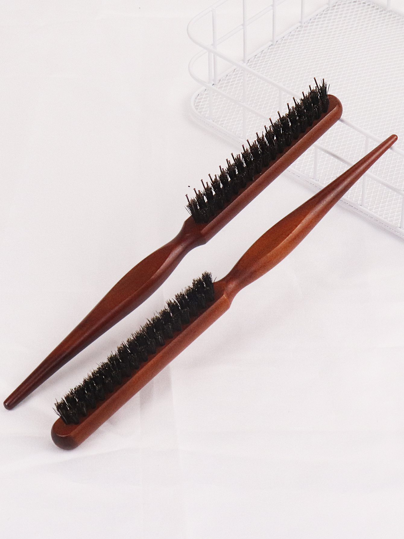 Pente profissional de linha fina, escova de cabelo com cabo de madeira fofo, pente de massagem para couro cabeludo, especial para perucas de cabelo real