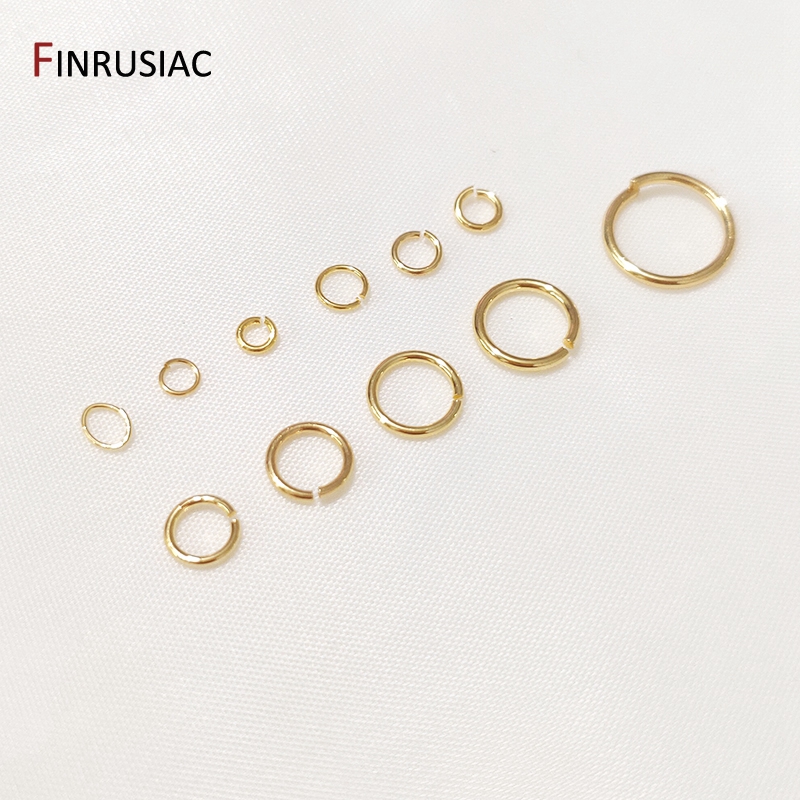 50-100 Buah/Tas 18K Cincin Lompat Berlapis Emas Asli Grosir Konektor Cincin Pemisah untuk DIY Perhiasan Membuat Aksesori Persediaan Diskon