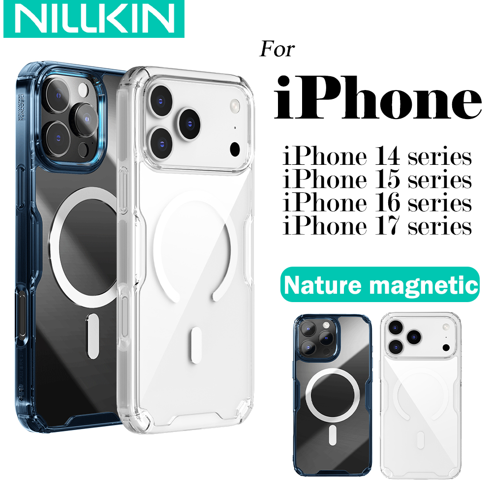 NILLKIN dla iPhone'a 17 Pro Max 16 Pro Max 17 Air 15 Pro 14 Pro Max 14 Pro Magnetyczne, przezroczyste, miękkie silikonowe etui na telefon z obsługą MagSafe