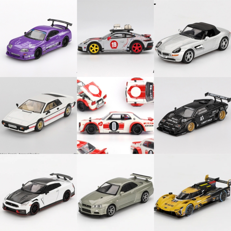MINI GT 1:64 Kaido KPGC10 V2 Skyline R34 R35 Z8 Supra A80 Top Secret GT300 Esprit Turbo Countach LB Черная литая под давлением модель автомобиля