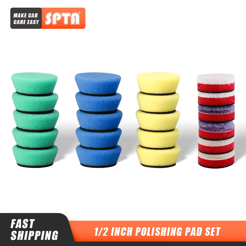 SPTA Mini 1,5 cala (40 mm) / 2 cale (50 mm) Zestaw gąbek do polerowania i polerowania do bezprzewodowej maszyny do polerowania 12 V Narzędzie do czyszczenia
