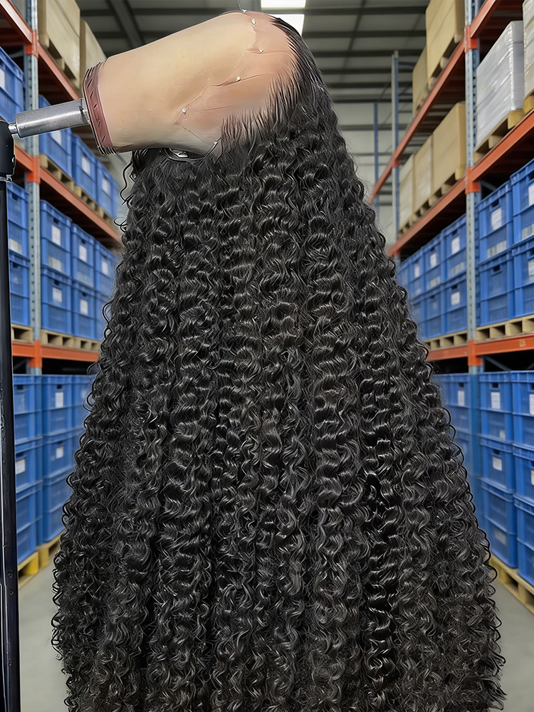 300% Dichtheid 40 42 Inch Hoge Kwaliteit Losse Deep Wave Frontal Wigs Transparante 13x4 Lace Front Braziliaans Haar Wigs Lijmloze Pruik Mensenhaar 13x6 Water Wave Kinky Curly HD Lace Frontal Pruik Voorgeplukte Haarlijn Natte en Golvende Mensenhaar Pruik i