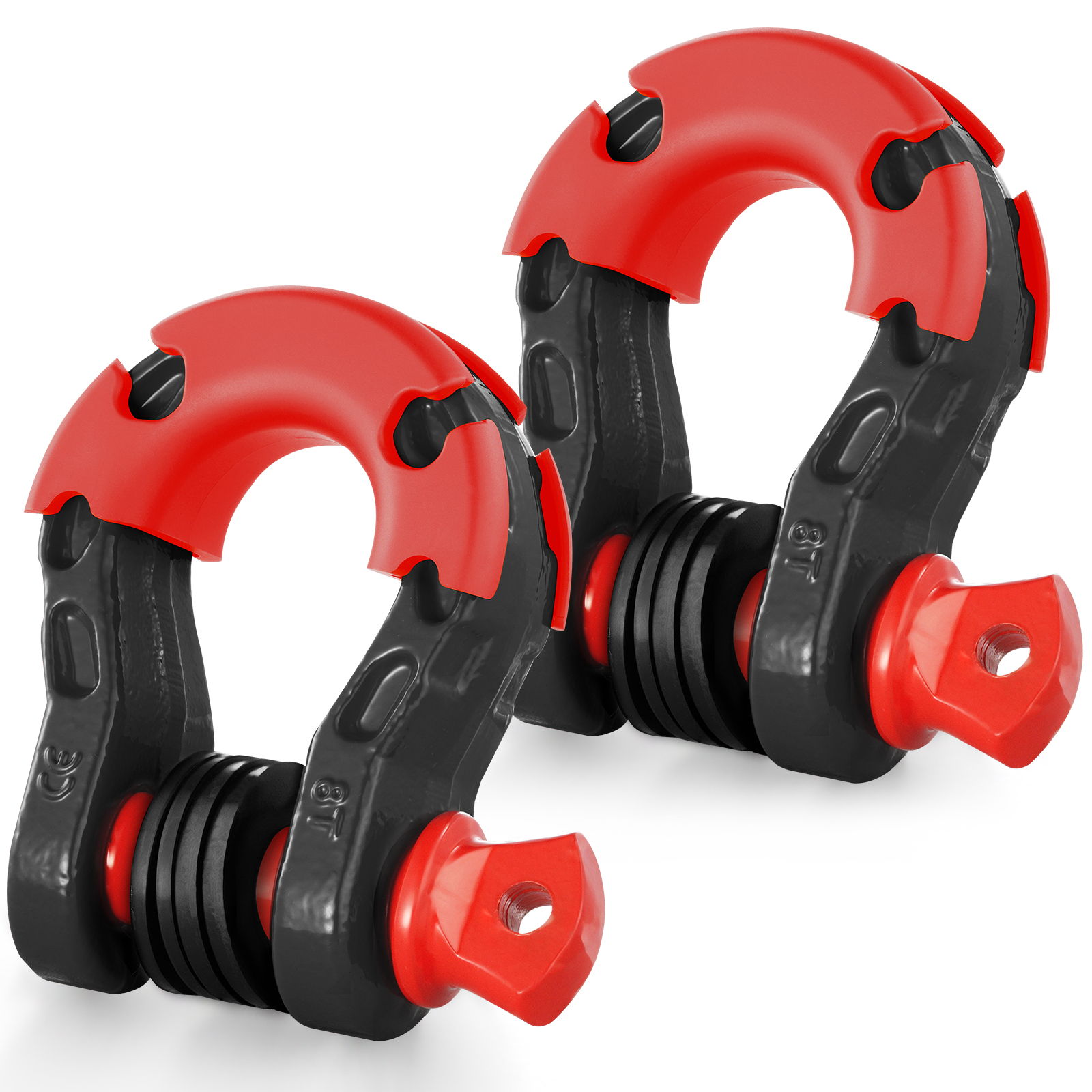 SucceBuy 2pcs 3/4 "D-Ring Shackle U-Hook LOOP Shackles 7/8" PIN Isolators & Washers สําหรับรถจี๊ป Off Road Vehicle Recovery