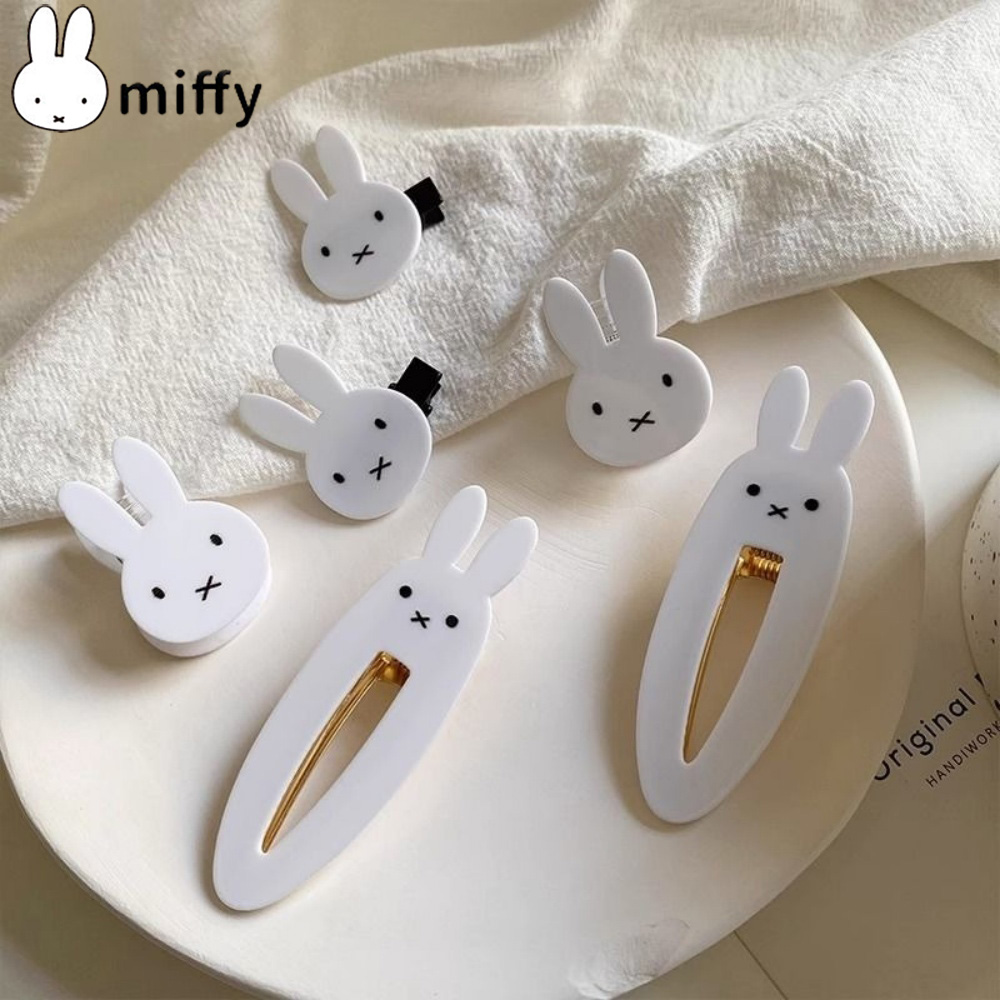Милые заколки для украшения волос Miffy Kawaii Ins, заколки для челки принцессы, милый крутой кролик Y2K, индивидуальные головные уборы, студенческие подарки для девочек