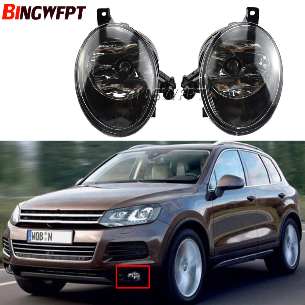 1 пара автомобильных противотуманных фар для VW Touareg 2011 2012 2013 2014 2015 автомобильный Стайлинг переднего бампера галогенные автомобильные противотуманные фары противотуманные фары