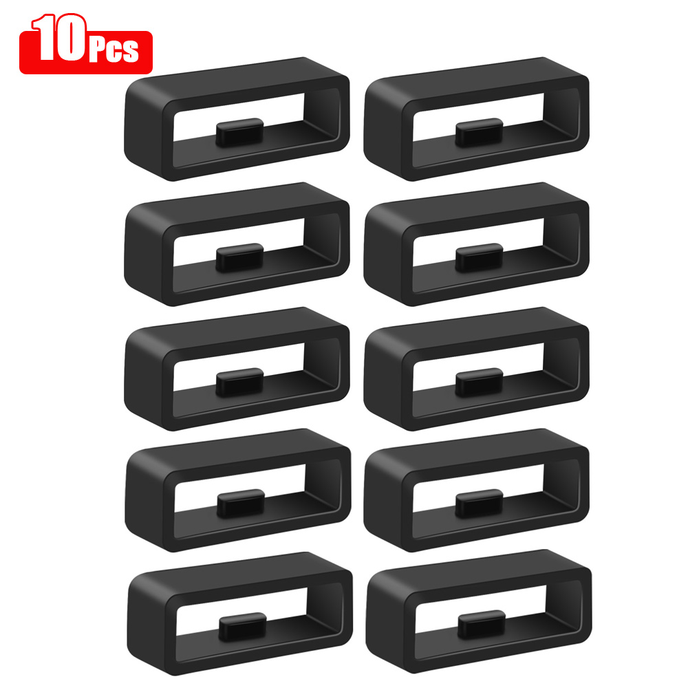 Anneaux de bracelet de montre en caoutchouc, 10 pièces/6 pièces/4 pièces/lot, bracelets de montre en Silicone de remplacement, anneau de boucle 20mm 22mm, accessoires de boucle de montre