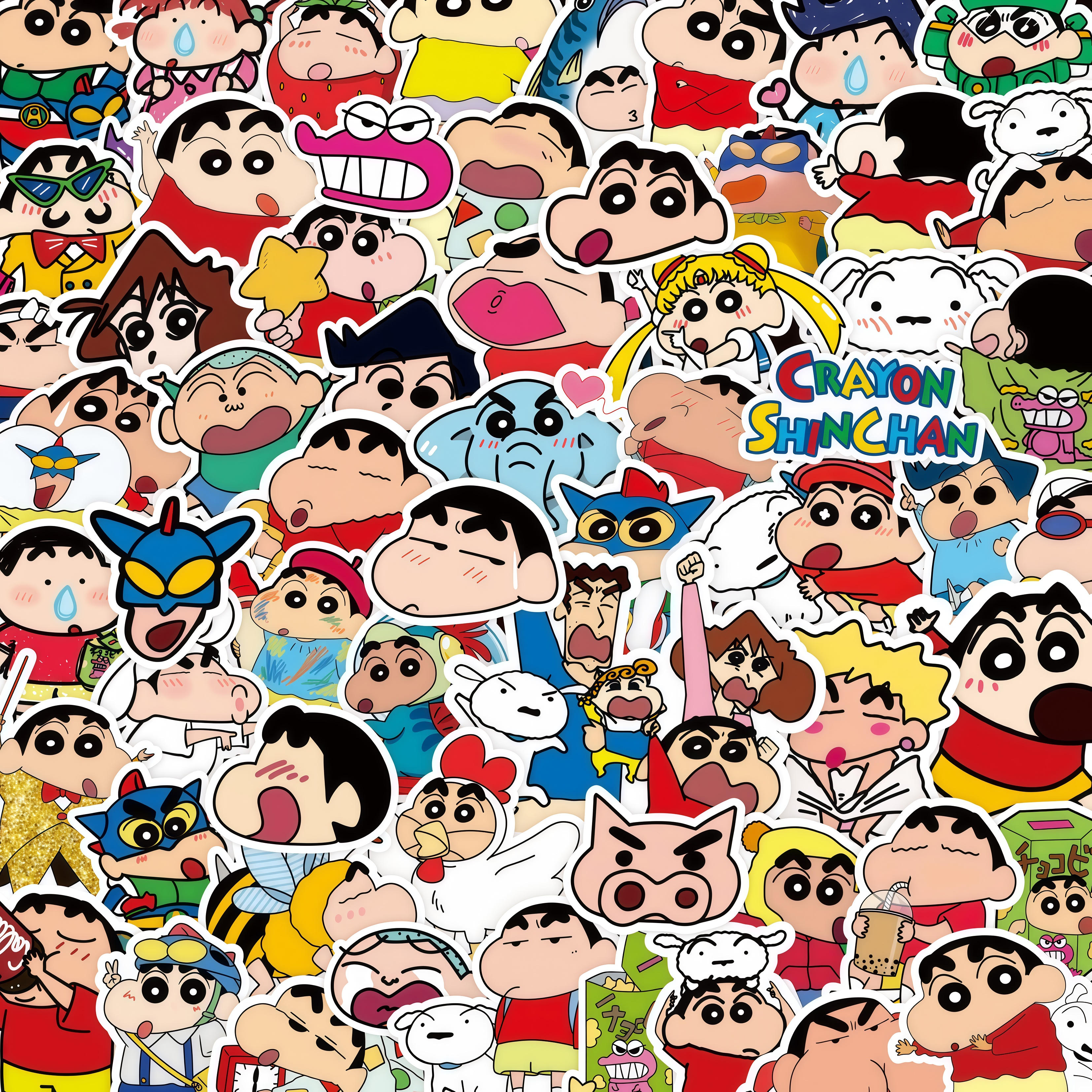 100 Stück Cartoon Anime Crayon Shin Chan Aufkleber Kinderspielzeug für Auto Laptop Handy Schreibwaren Deko Aufkleber Wasserfeste Niedliche Sticker