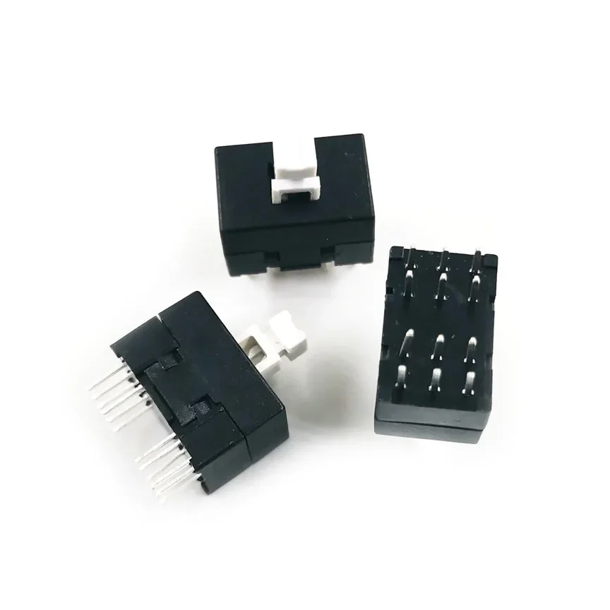 20 szt. Dwurzędowa dwurzędowa dwurzędowa Mini przełącznik samoblokująca 8.5x8.5x13mm dwurzędowa czarna podwójna przycisk sterowania DC30V / 0.1A