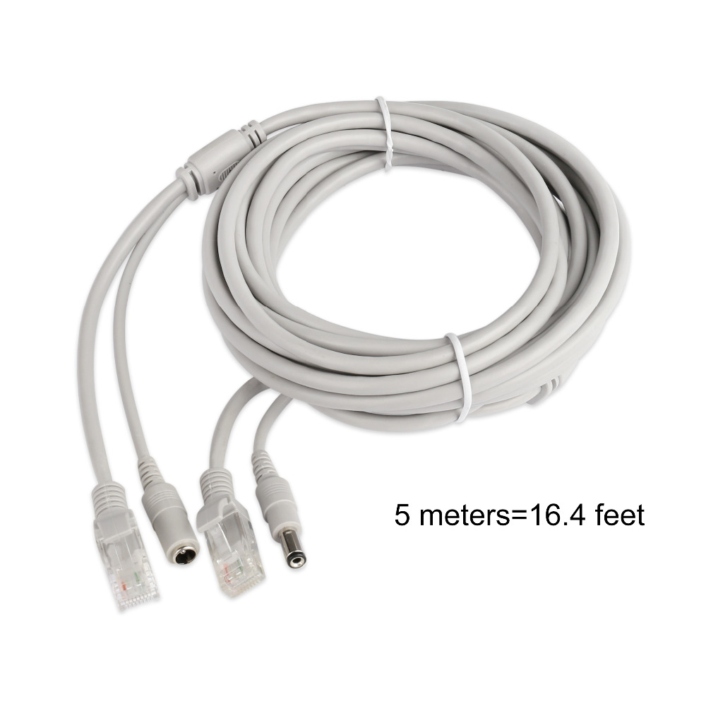 30m/20m/15m/10m/5m RJ45 + DC 12V câble d'alimentation Lan câbles réseau pour caméra IP réseau CCTV