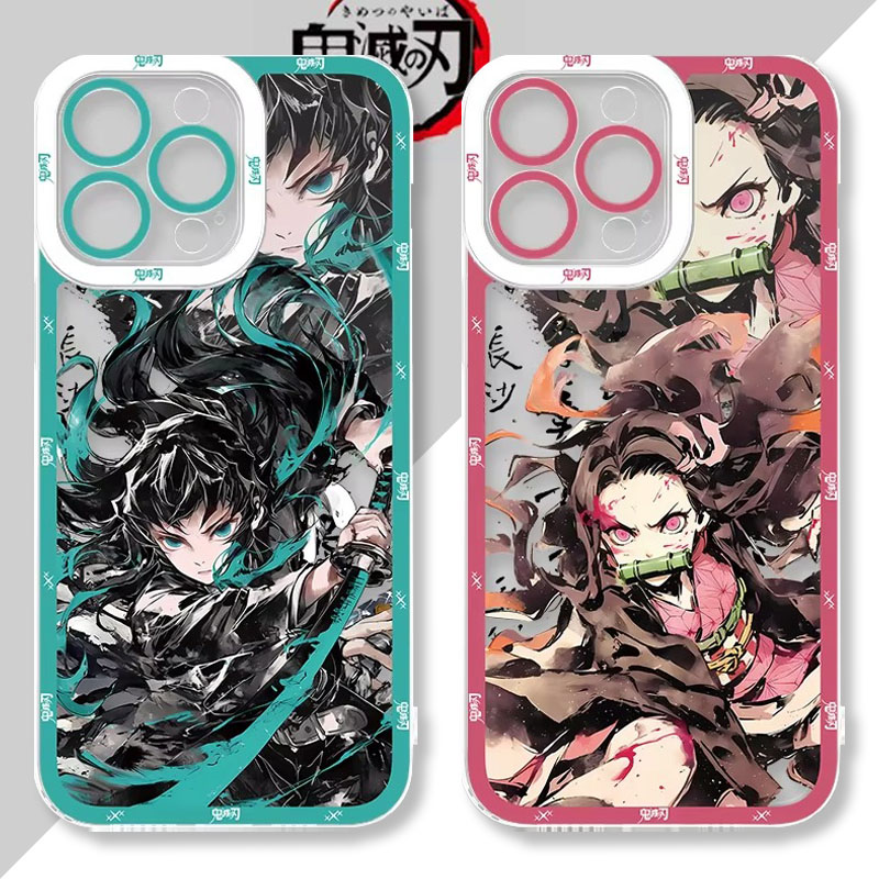 Прозрачный чехол для телефона с рисунком тушью Demon Slayer для iPhone 16 Pro Max 15 14 Pro Max 13 12 11 XS X XR 8 7 SE 2020, мягкий силиконовый чехол