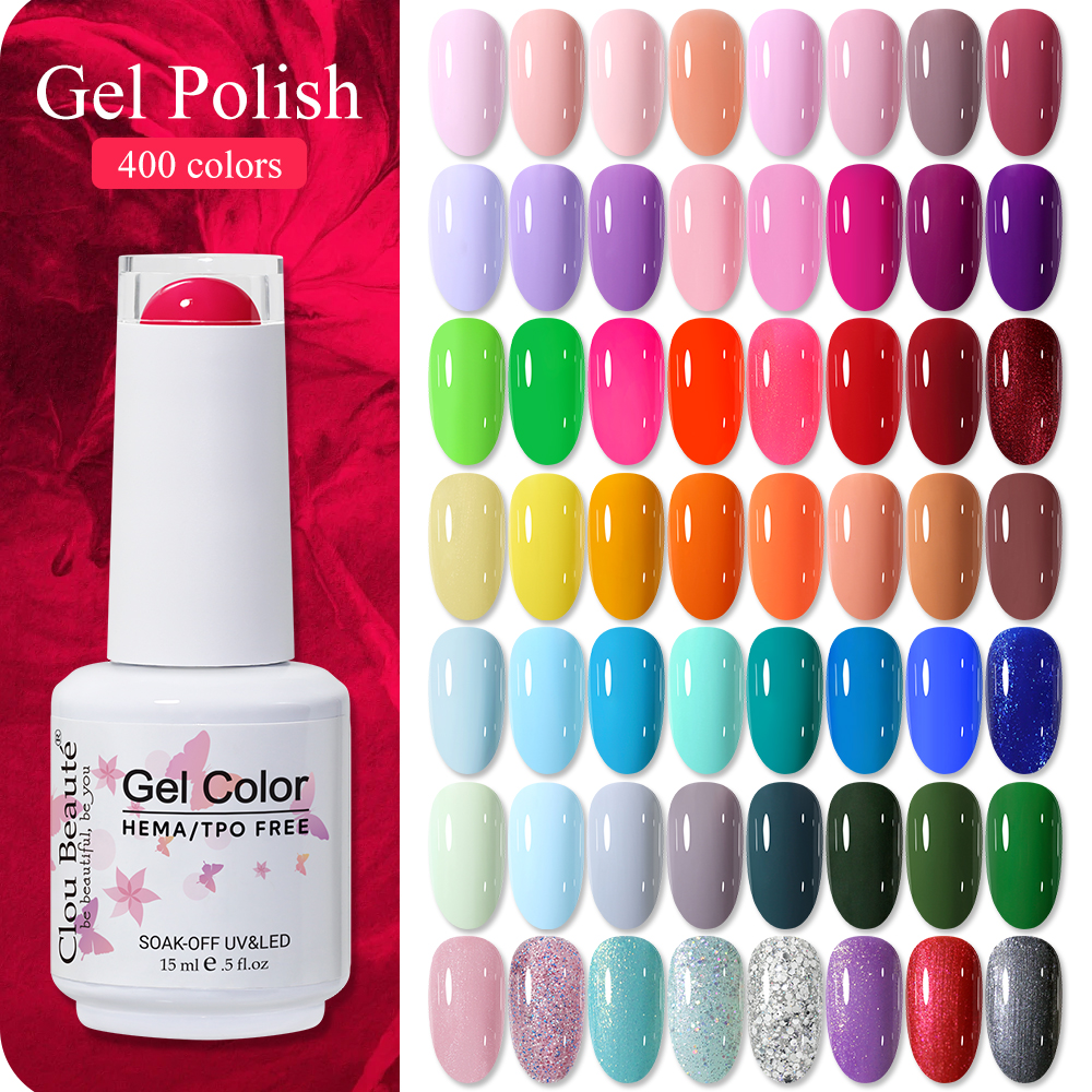Clou Beaute 15ml HEMA TPO gratuit Gel vernis à ongles UV LED Gel vernis couverture complète organique Semi Permanent Gellack Nail Art Gel