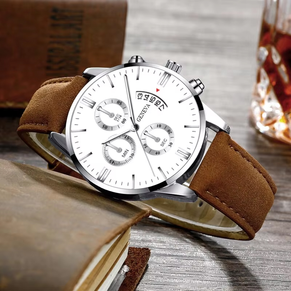 Luxus mode herren militär sport uhren männliche braun leder quarz armbanduhr männer business casual watch relogio mascumino