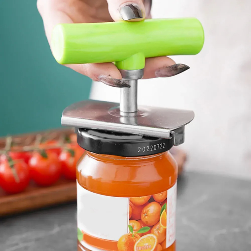 Abridor Multiuso de Aço Inoxidável, Prático e que Economiza Esforço, para Tampas de Frascos, Garrafas e Latas