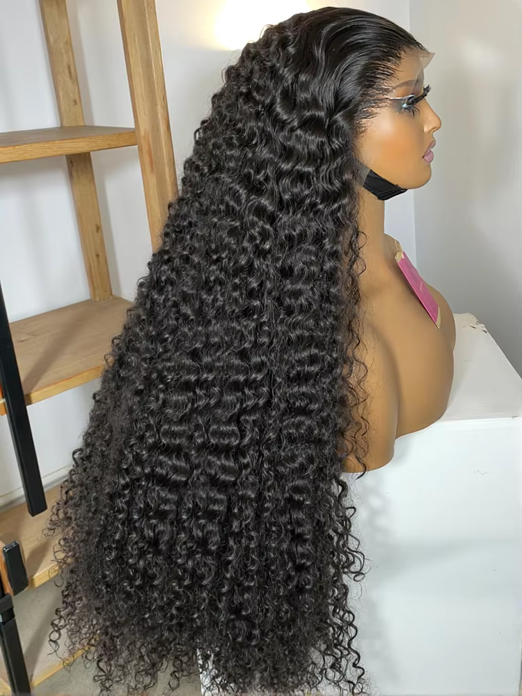 30 inch Burmese Raw Curly 250% Density 13x6 HD Lace Front Human Hair Wigs Deep Wave 13x4 Frontal Wigs Women Glueless Closure Wig