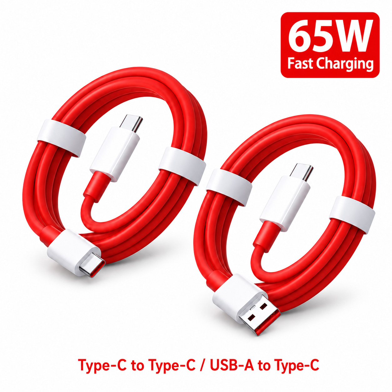 Cabo USB C de 65W para Carregamento Rápido, Cabo de Dados Tipo C USB A para C, C para C para OnePlus 13 12 11 10 Pro Nord, Carregamento Rápido PD, 1M 1.5M 2M