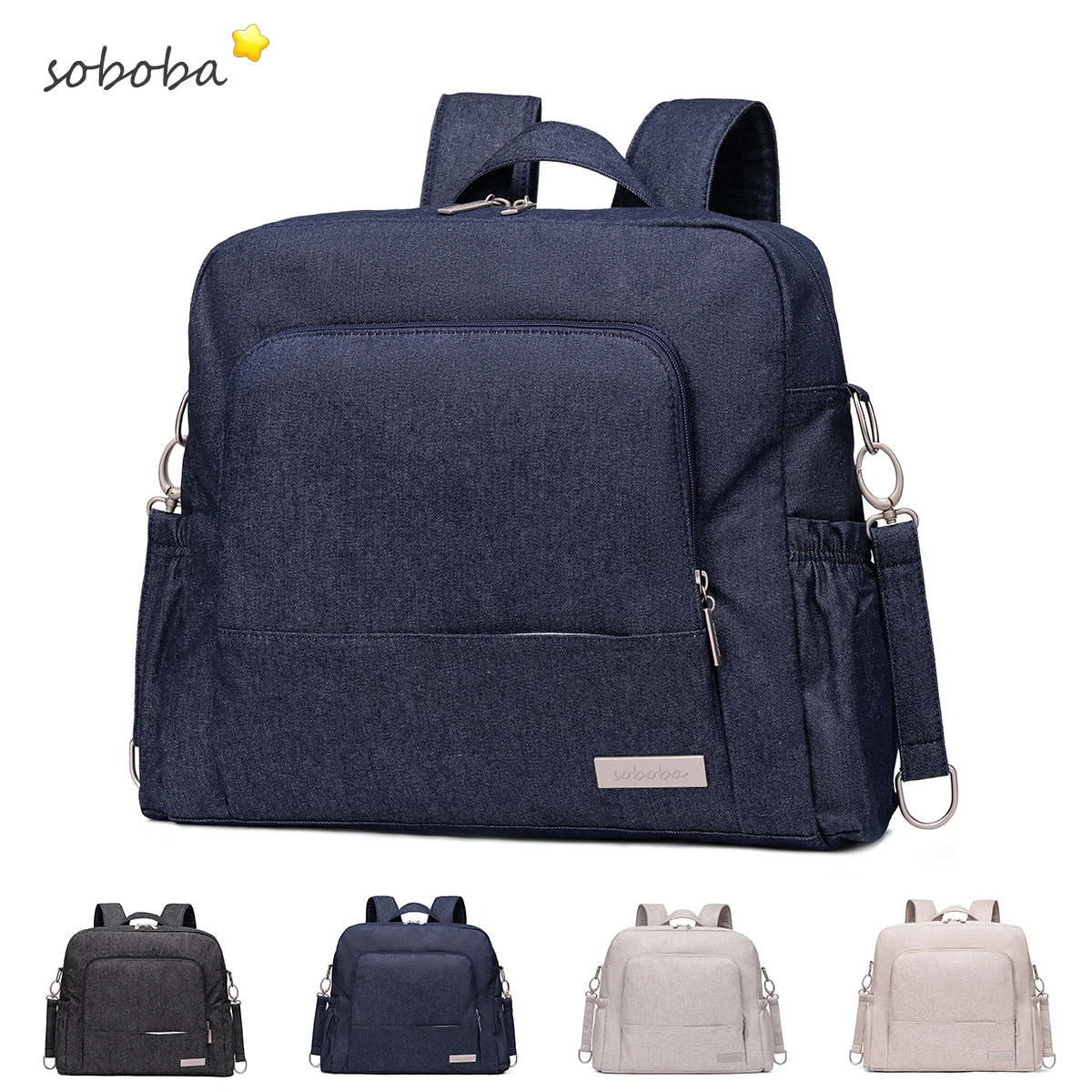 Soboba – sac à dos à couches pour femmes, sac à langer multifonctionnel de grande capacité avec 2 sangles, peut accrocher sur poussette de pique-nique